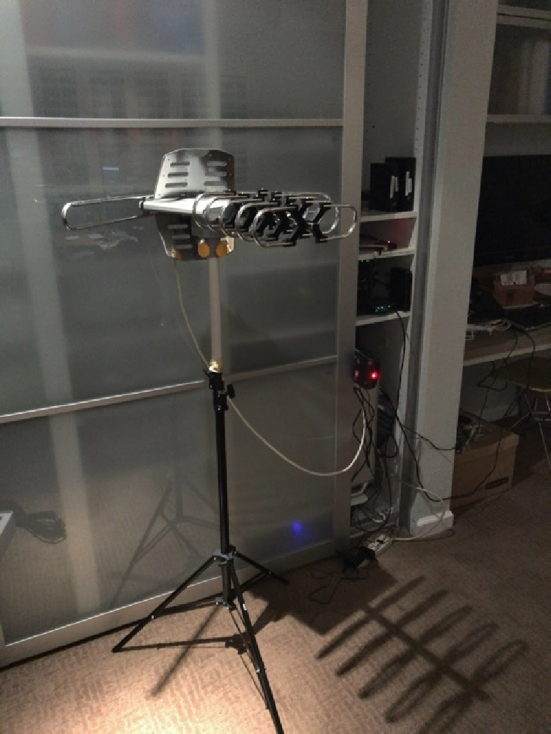 antenna set up next to my office server closet antenna set up next to my office server closet