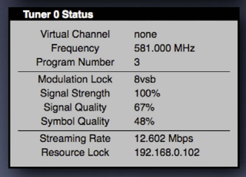 HD Tuner Stats HD Tuner Stats
