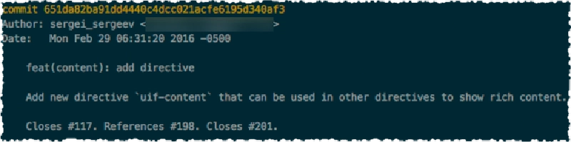 Example of a good commit message