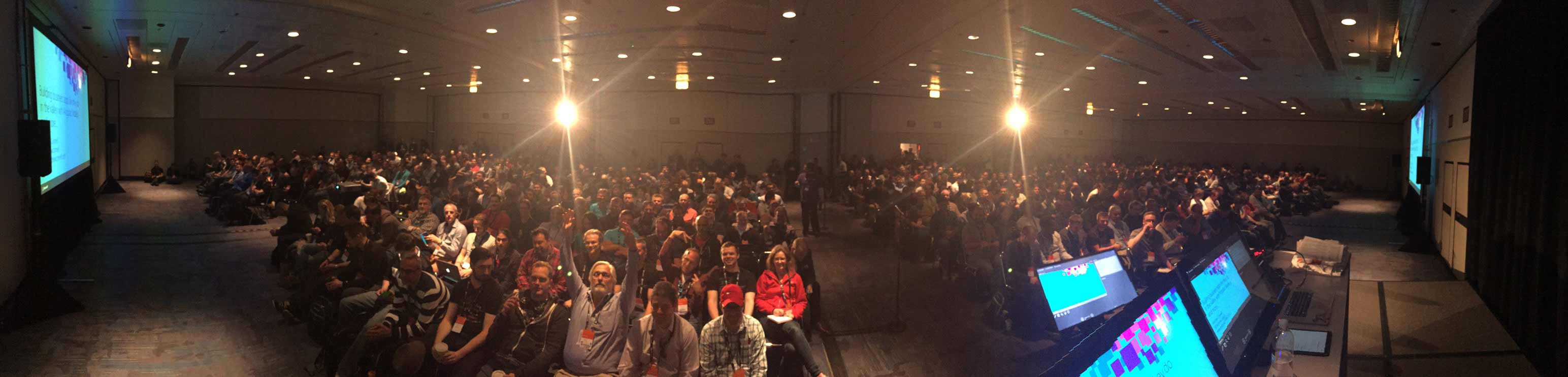 Andrew Connell presenting to a large audience at Microsoft Ignite