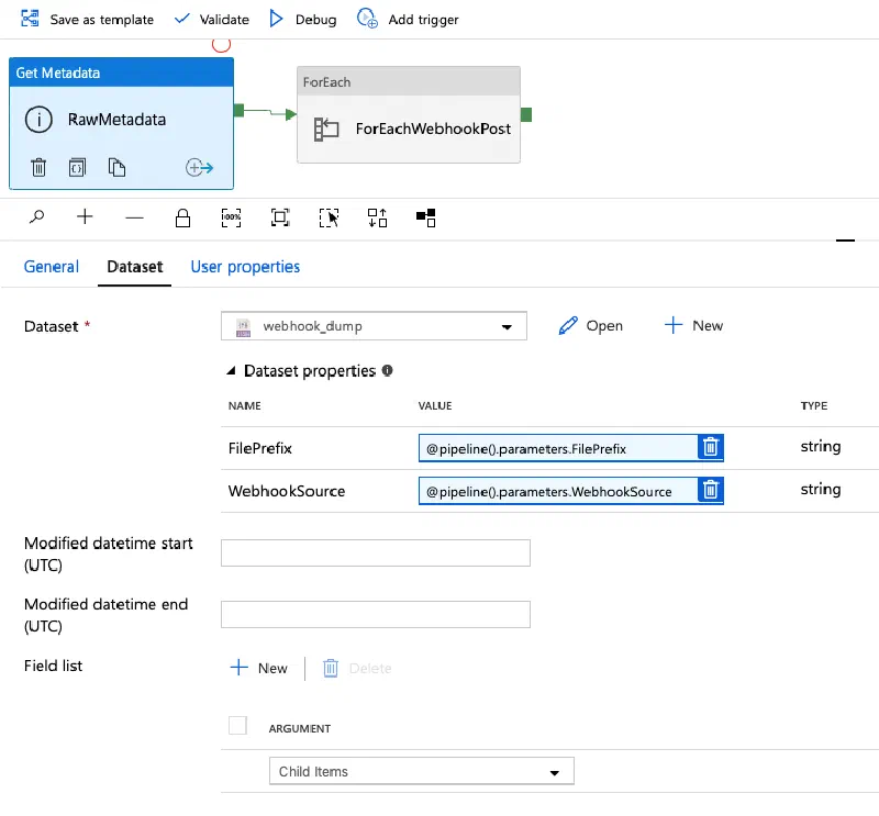 Get Metadata activity - used to get files to process Get Metadata activity - used to get files to process