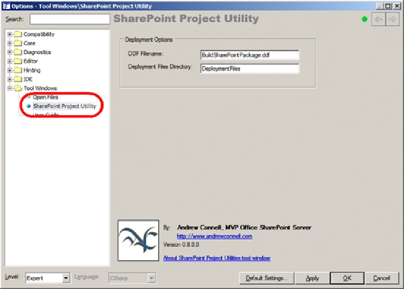 DevExpress Options dialog DevExpress Options dialog