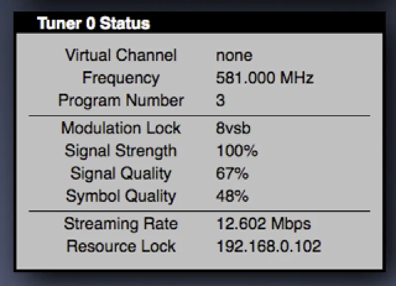 HD Tuner Stats