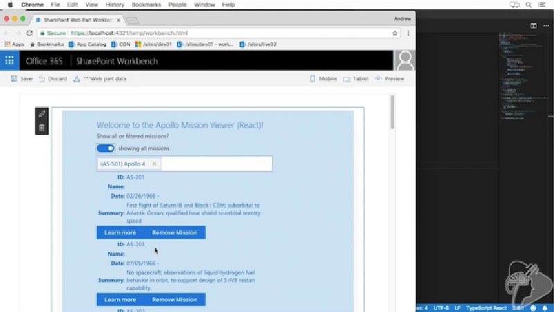 Screenshot from a lesson in the new react chapter