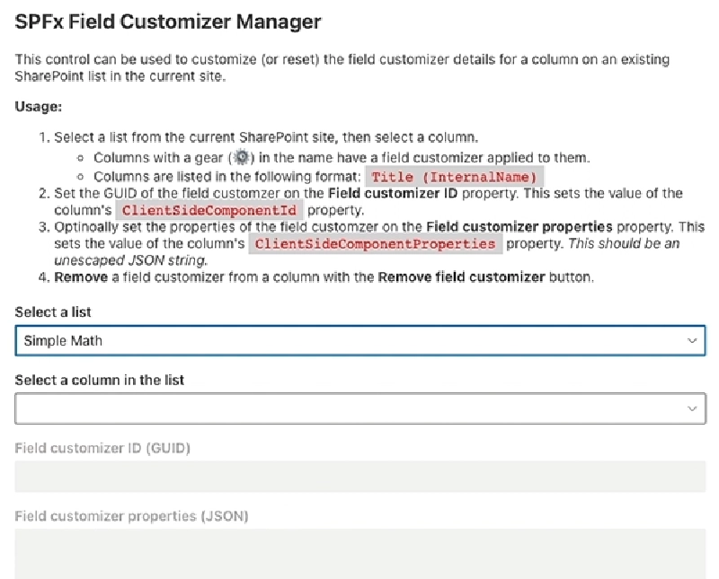 SPFx Field Customizer Manager