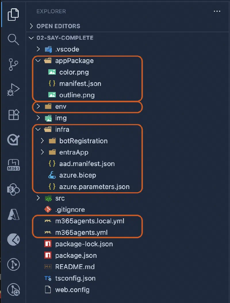 Typical Microsoft 365 Agents Toolkit project Typical Microsoft 365 Agents Toolkit project
