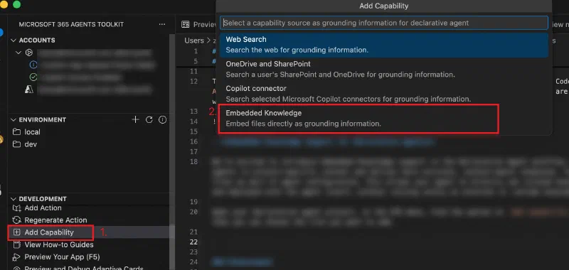 ATK menu showing Add Capability with Embedded Knowledge option selected ATK menu showing Add Capability with Embedded Knowledge option selected