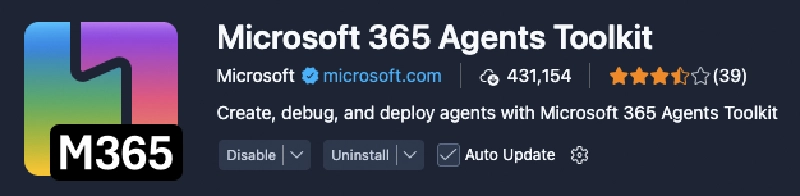 Microsoft 365 Agents Toolkit logo and version 6.6.0 Microsoft 365 Agents Toolkit logo and version 6.6.0