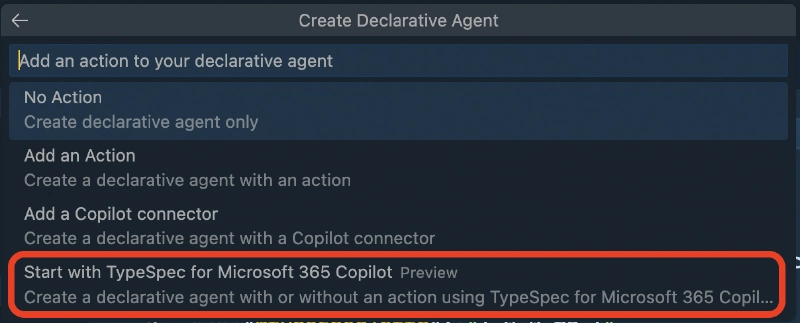 Microsoft 365 Agents Toolkit - Project Template for a Declarative Agent with TypeSpec Microsoft 365 Agents Toolkit - Project Template for a Declarative Agent with TypeSpec