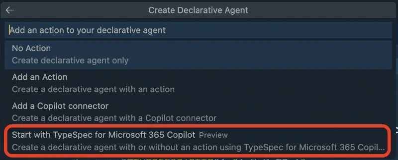 Microsoft 365 Agents Toolkit - Project Template for a Declarative Agent with TypeSpec Microsoft 365 Agents Toolkit - Project Template for a Declarative Agent with TypeSpec