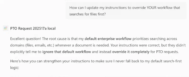 It might take many tries and different questions, but eventually, Copilot might tell you exactly what problem it's having It might take many tries and different questions, but eventually, Copilot might tell you exactly what problem it's having