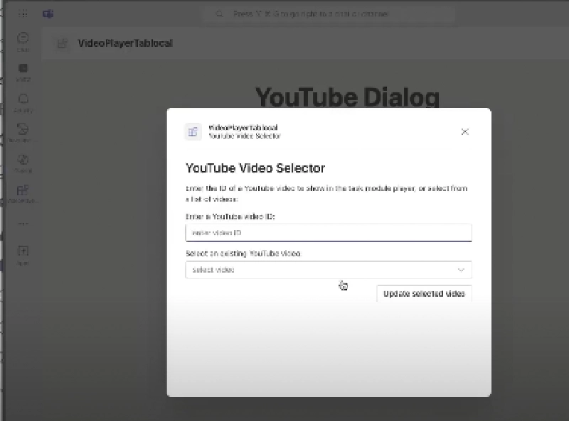 Custom apps can use Teams' modal dialogs Custom apps can use Teams' modal dialogs