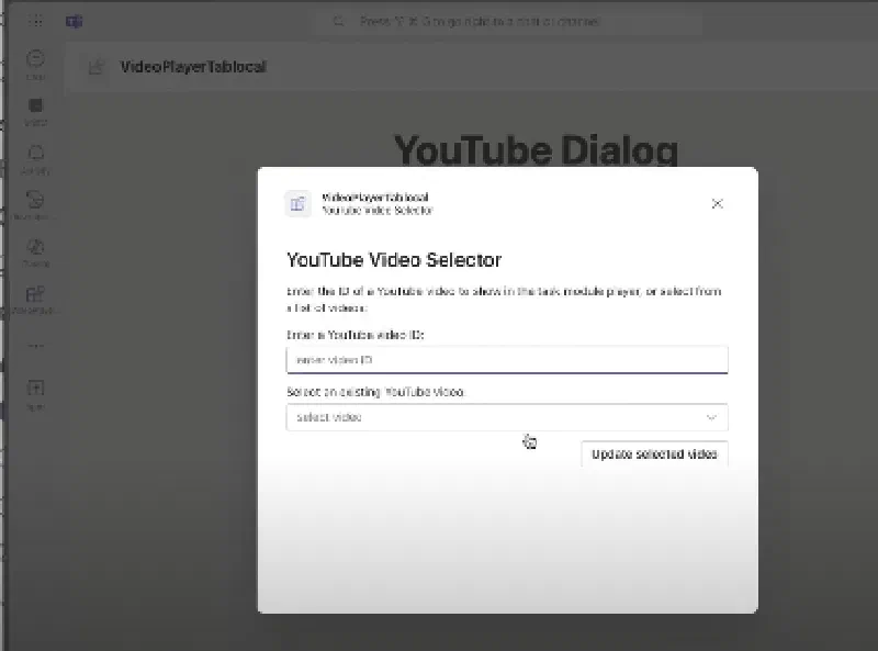 Custom apps can use Teams' modal dialogs Custom apps can use Teams' modal dialogs