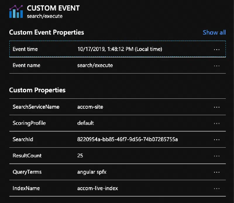 Azure App Insights - Search Execute Details Azure App Insights - Search Execute Details