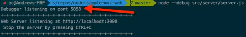 Node's debugging port Node's debugging port