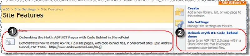 Figure 3: Site Features page Figure 3: Site Features page