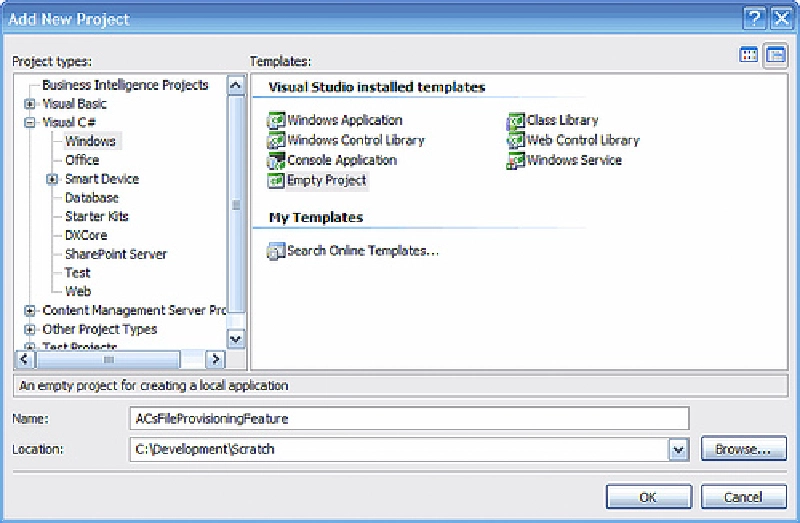 Figure 1: Visual Studio 2005 Add Project Dialog Figure 1: Visual Studio 2005 Add Project Dialog