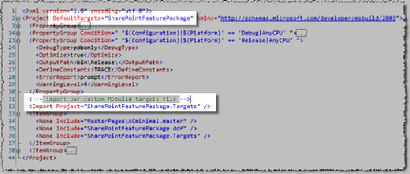 Figure 4: Customized project file (*.csproj) Figure 4: Customized project file (*.csproj)