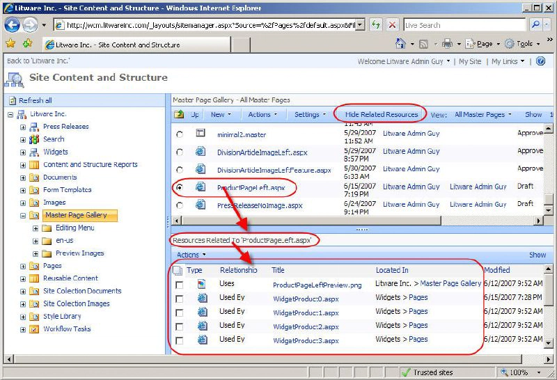 SharePoint 2007 - Show All Related Resources SharePoint 2007 - Show All Related Resources