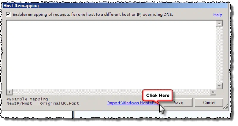 Host Remapping dialog