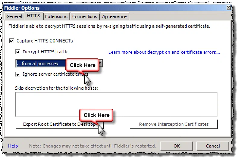 Ignore server certificate errors