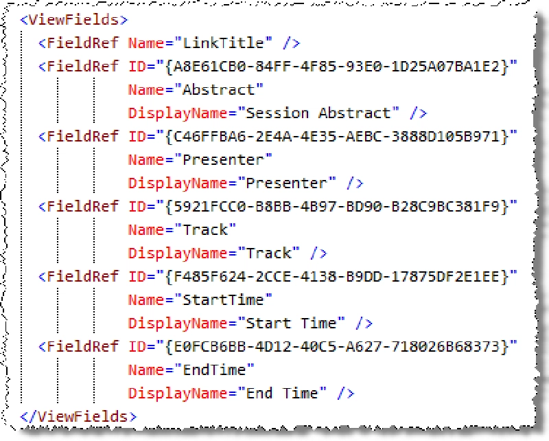 List Schema - View Fields List Schema - View Fields