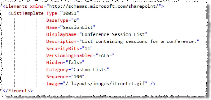 List Template XML