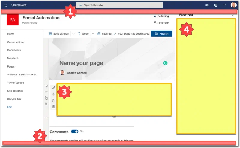 Customization areas enabled by the SharePoint Framework Customization areas enabled by the SharePoint Framework