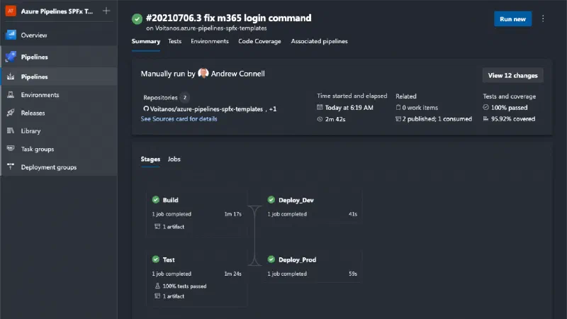 Successful pipeline execution from the updated 'Azure Pipelines Templates SPFx' Successful pipeline execution from the updated 'Azure Pipelines Templates SPFx'