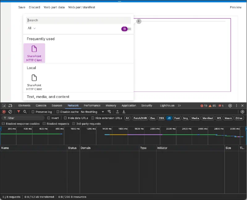 Before loading the SPFx web part in the SharePoint Online hosted dashboard Before loading the SPFx web part in the SharePoint Online hosted dashboard