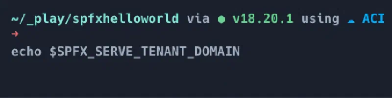 macOS - SPFX_SERVE_TENANT_DOMAIN not set