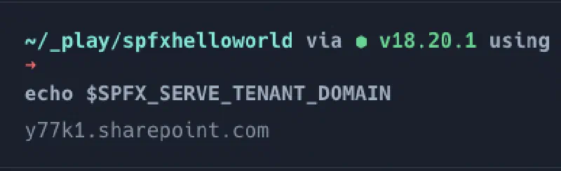 macOS - SPFX_SERVE_TENANT_DOMAIN set