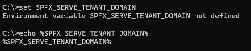Windows - SPFX_SERVE_TENANT_DOMAIN not set
