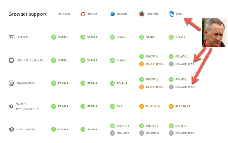 Browser Support for web components Browser Support for web components