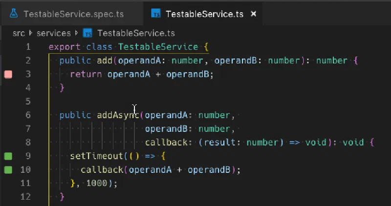 Wallaby.js showing a failing test Wallaby.js showing a failing test