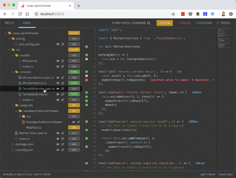 Wallaby.js test browser app Wallaby.js test browser app