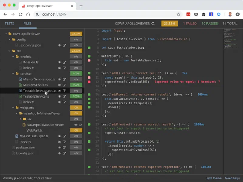 Wallaby.js test browser app Wallaby.js test browser app