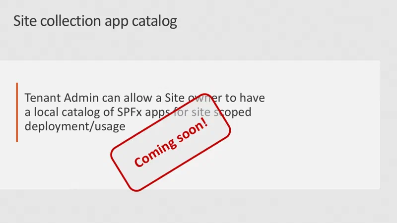 Slide: Site collection app catalog Slide: Site collection app catalog