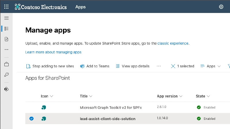 Tenant App Catalog: 'Sync to Teams' or 'Add to Teams'