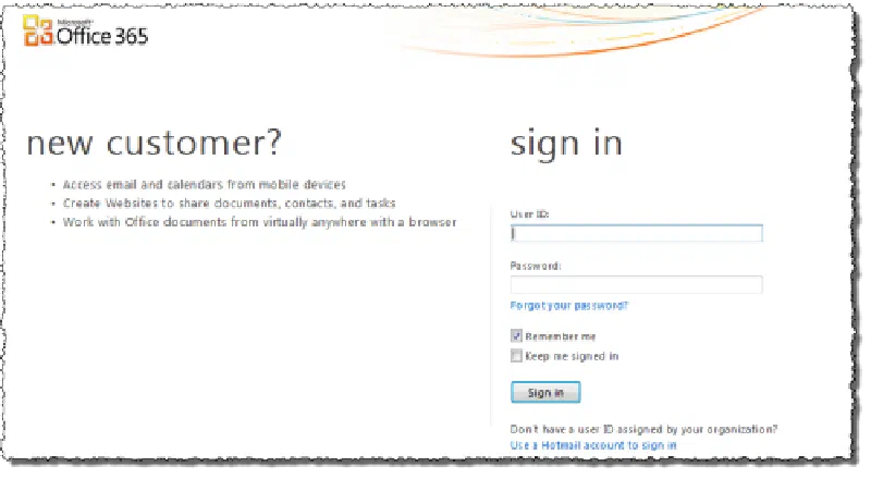 Signin Page for LiveID
