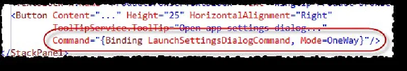 Binding a comment to control's command property