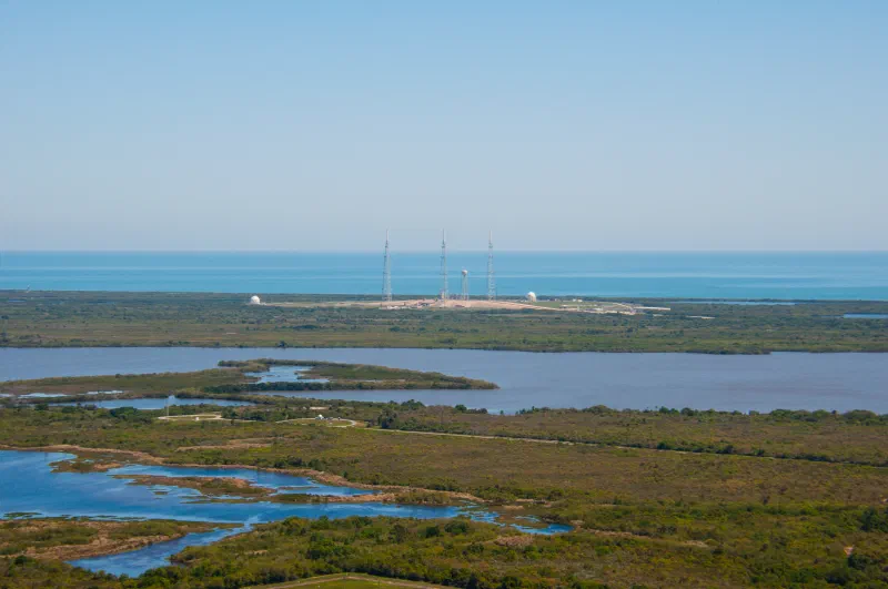 SpaceX Falcon9 at Launch Complex 40 - from roof of VAB SpaceX Falcon9 at Launch Complex 40 - from roof of VAB