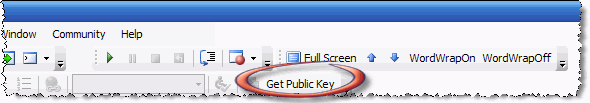 Custom button Get Public Key on the toolbar Custom button Get Public Key on the toolbar