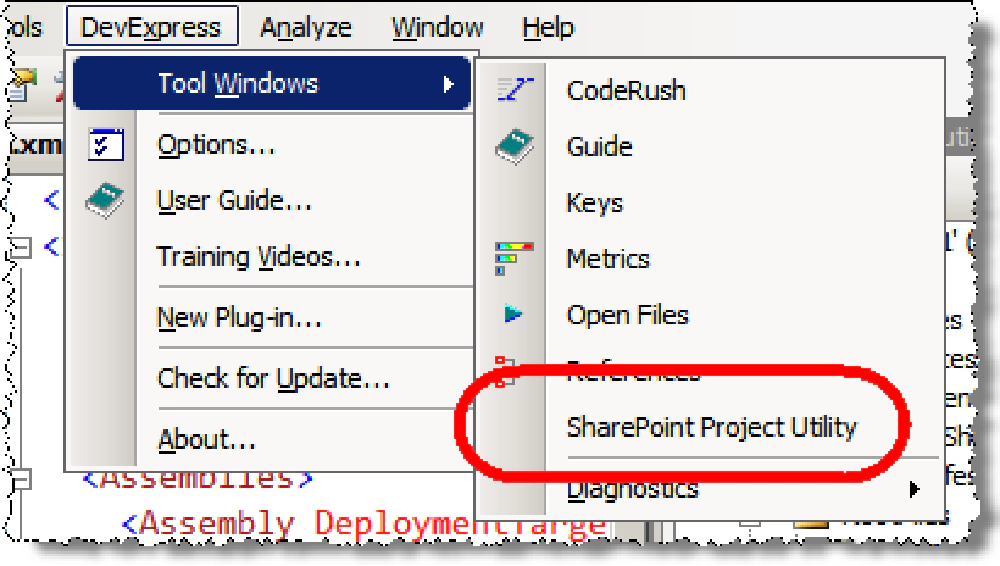 SharePoint Project Utility Tool Window