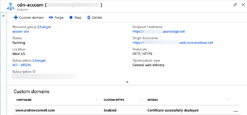 Azure CDN Profile with an Endpoint Azure CDN Profile with an Endpoint
