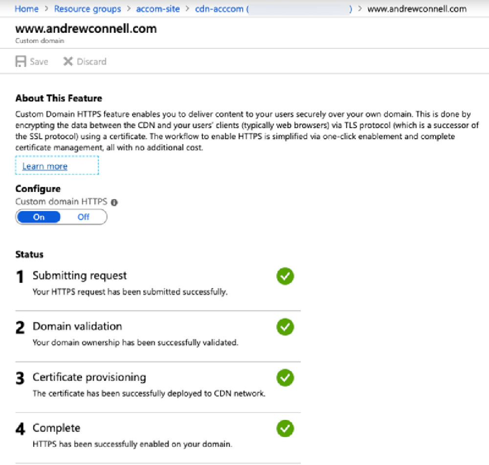 Azure CDN Endpoint custom domain HTTPS Azure CDN Endpoint custom domain HTTPS