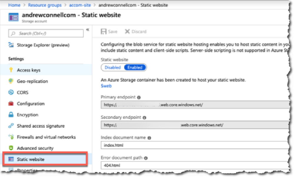 Azure Storage Blob Static websites Azure Storage Blob Static websites