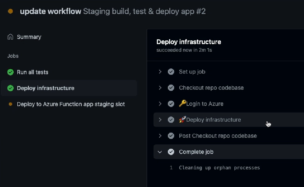 Github workflow run status