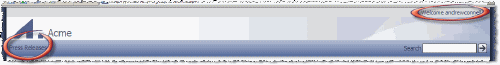 Figure 12 – Authenticated User With Press Releases Site Visible