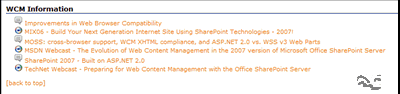 WCM Resource List WCM Resource List